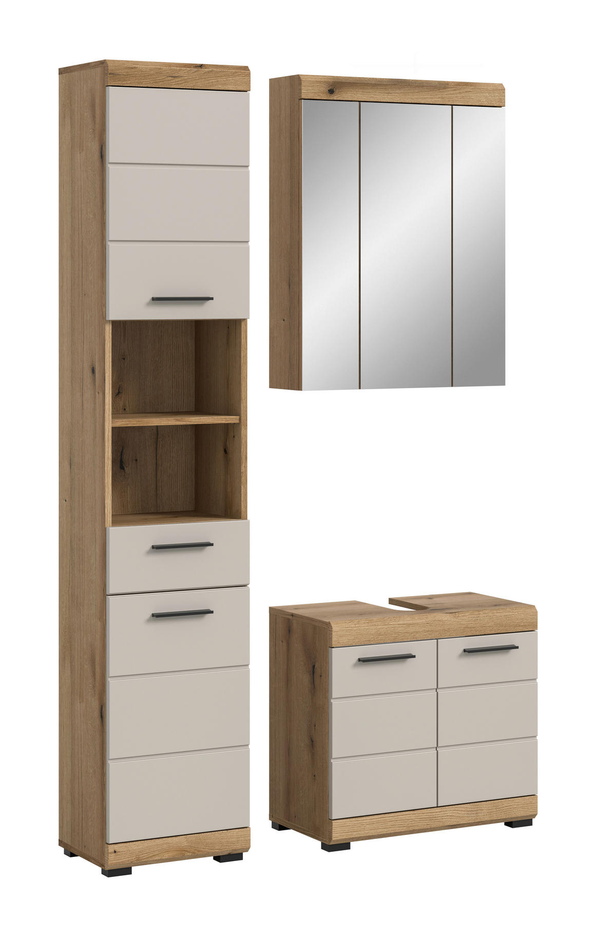 Badezimmer-Set Scout Evoke Oak Nachbildung Kaschmirgrau Nachbildung B/H/T: ca. 112x191x34 cm Scout - Kaschmirgrau (112,00/191,00/34,00cm) - xonox.home