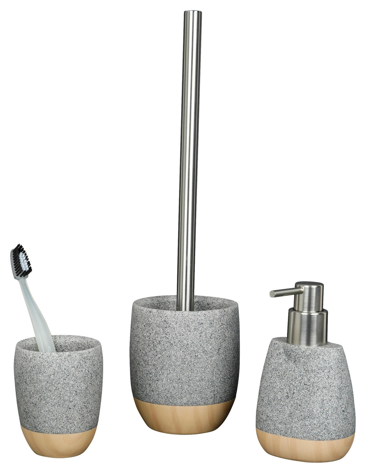 WC-Garnitur steingrau Kunststoff WC-Garnitur_Rom_Axentia - steingrau (9,00/38,00cm)