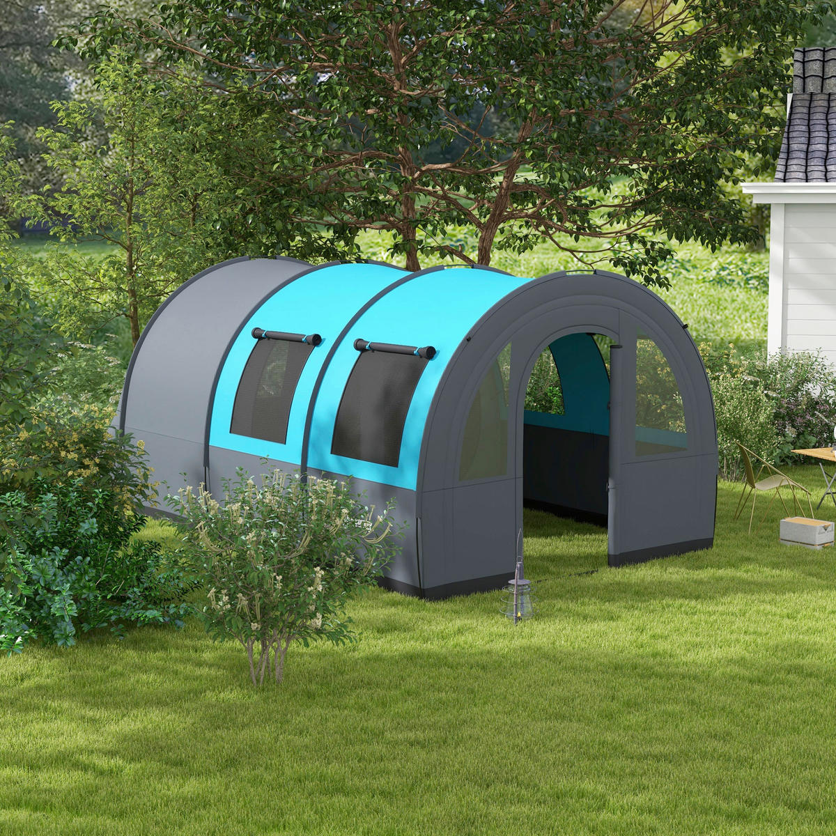 Outsunny Campingzelt B/H/L: ca. 260x200x480 cm Campingzelt - grau (480,00/260,00/200,00cm) - Outsunny