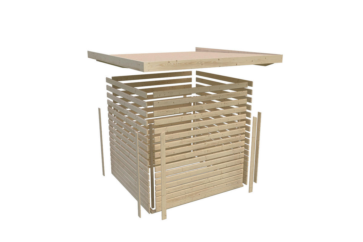 Karibu Gartenhaus Leon 3,5 natur B/H/L: ca. 242x211x242 cm Leon 3,5 - natur (242,00/242,00/211,00cm) - Karibu