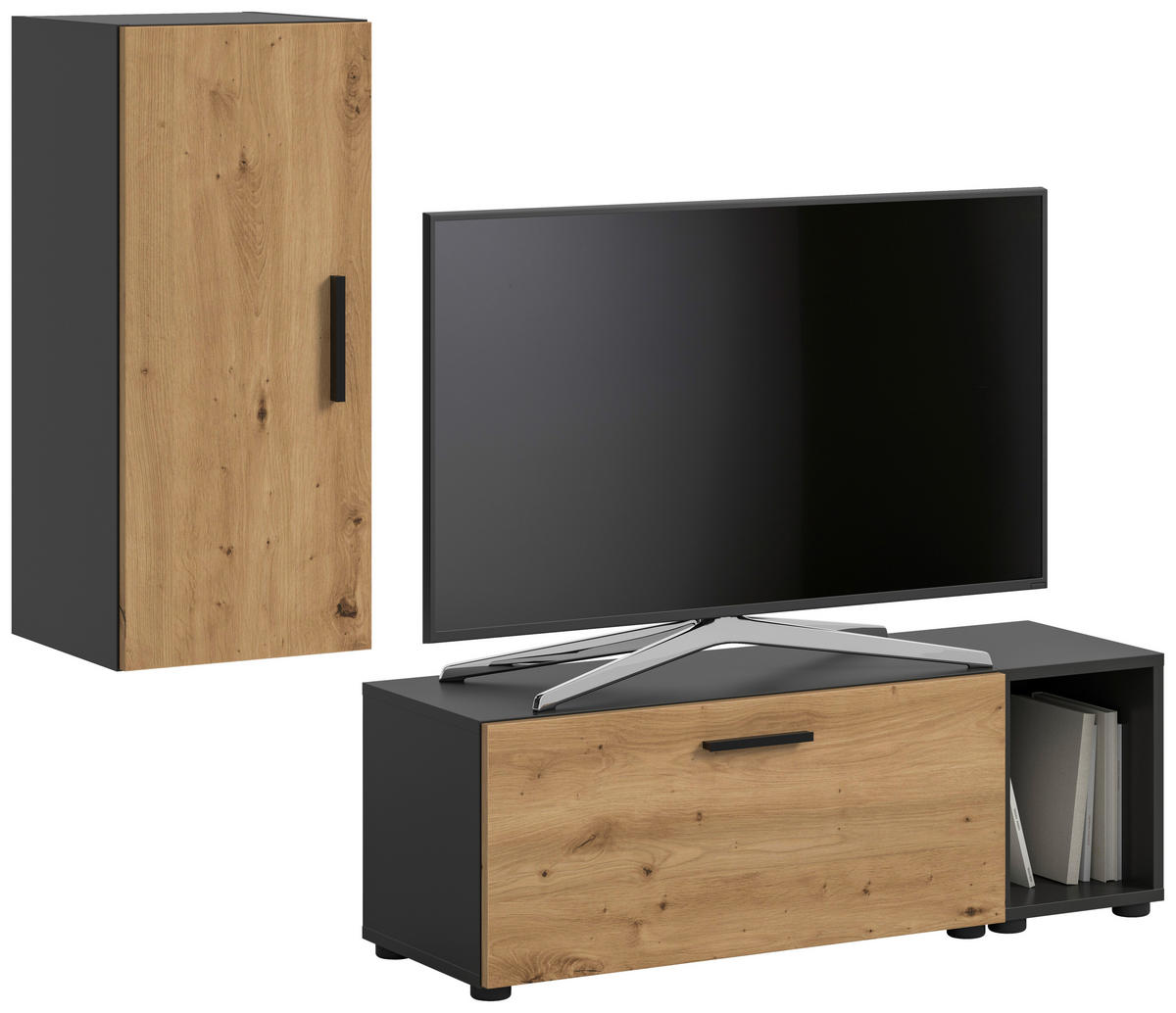 Stauraumelement TheOne Eiche Artisan Nachbildung anthrazit B/H/T: ca. 75x32x34 cm TheOne - Eiche/anthrazit (75,00/32,00/34,00cm)