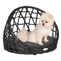 PawHut Hunde-Zubehör schwarz Edelstahl B/H/L: ca. 51x51x41 cm Hundehütte - schwarz (41,00/51,00/51,00cm) - PawHut