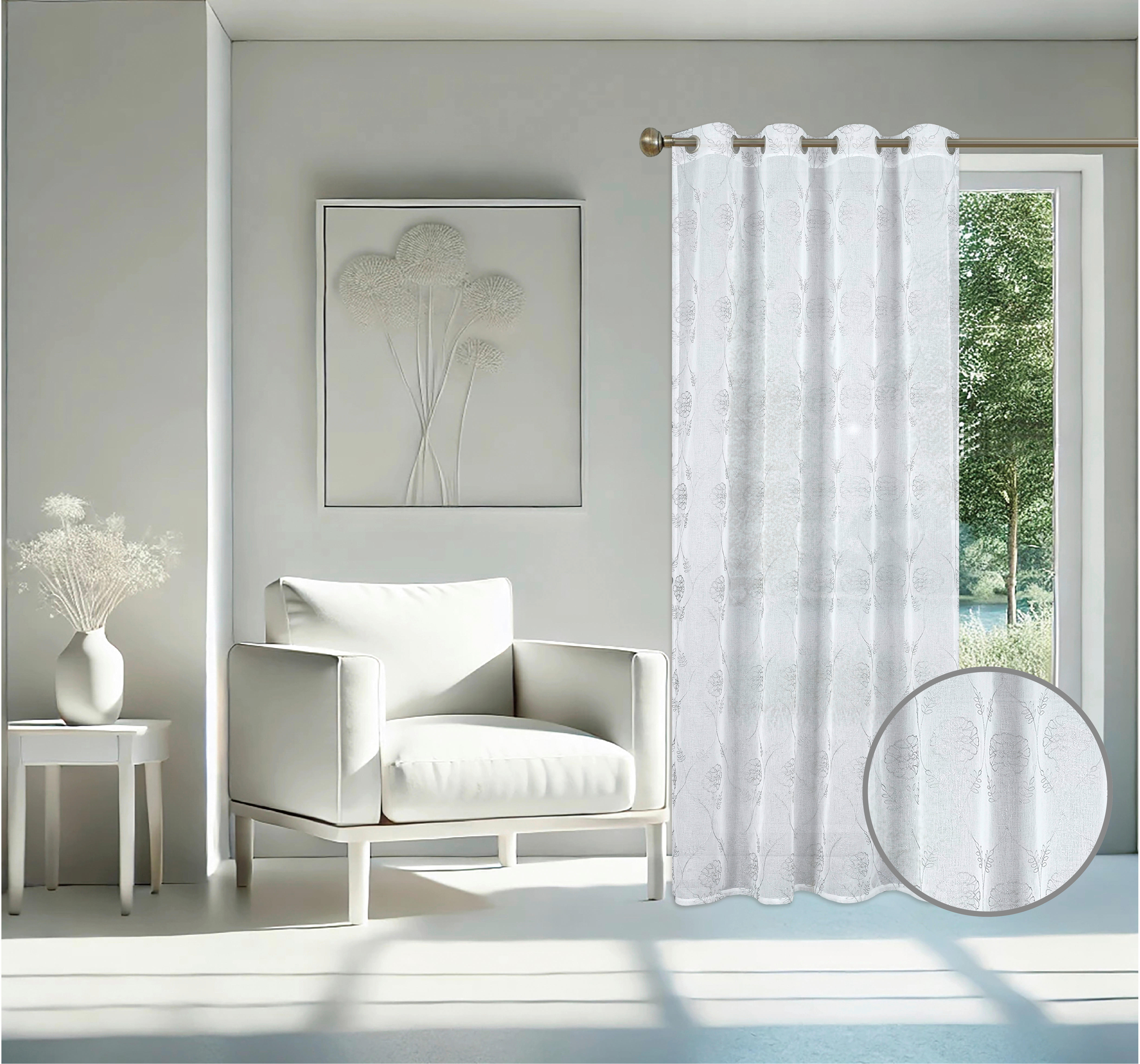 Thumbnail - home Topline Ösenvorhang Luna silber B/L: ca. 135x245 cm