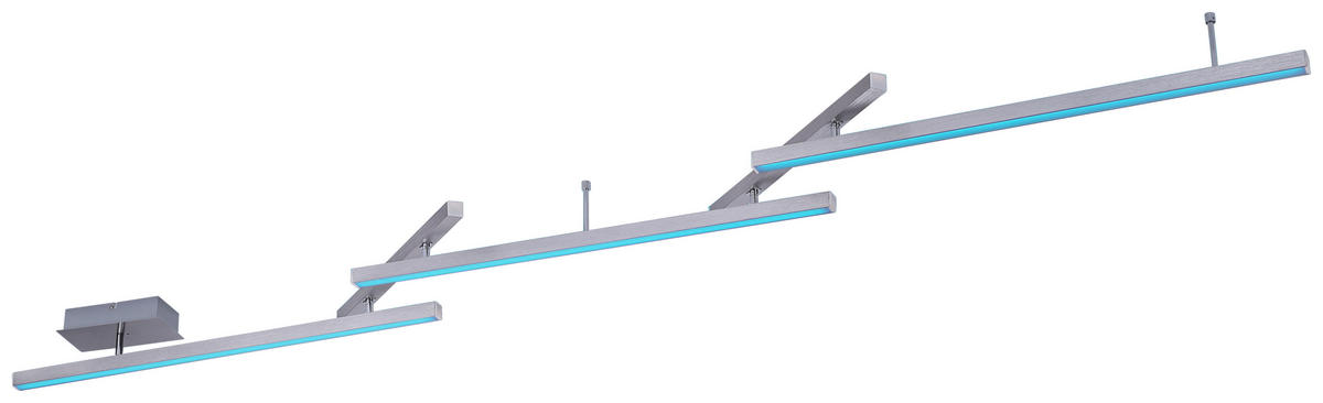 TRIO Deckenleuchte 651210507 nickel Metall B/H/T: ca. 242x12x10 cm Melby - nickel (242,00/12,00/10,00cm) - Trio