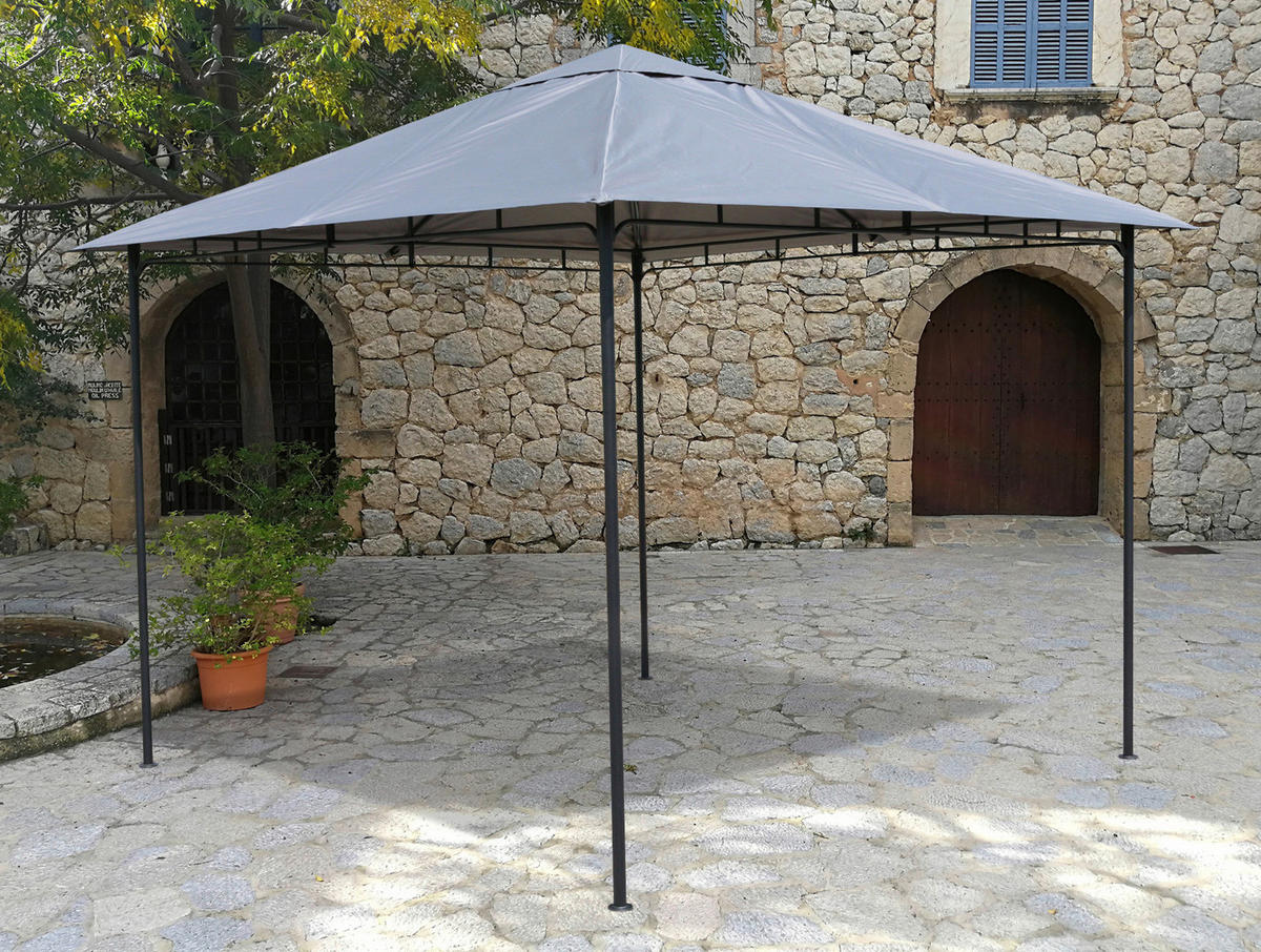 Grasekamp Pavillon Rimini Flex grau Stahl B/H/L: ca. 300x263x300 cm Rimini Flex - grau (300,00/300,00/263,00cm) - Grasekamp