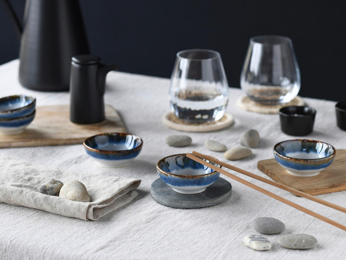 CreaTable Dipschalen-Set Cascade blau Steinzeug Cascade - blau - CreaTable