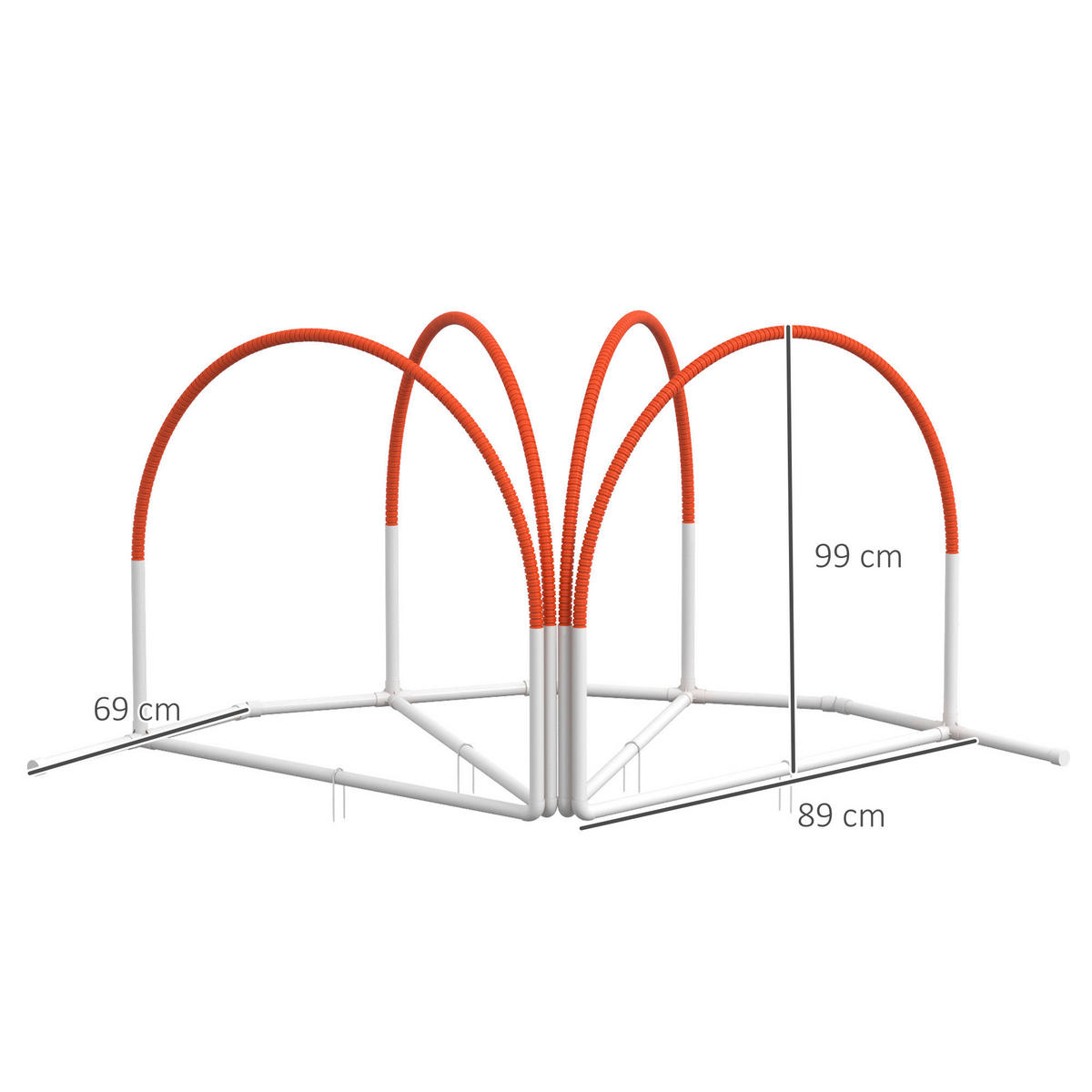 PawHut Hunde-Agility-Set weiß Kunststoff B/H/L: ca. 69x99x89 cm Hunde-Agility-Set - orange/weiß (89,00/69,00/99,00cm) - PawHut