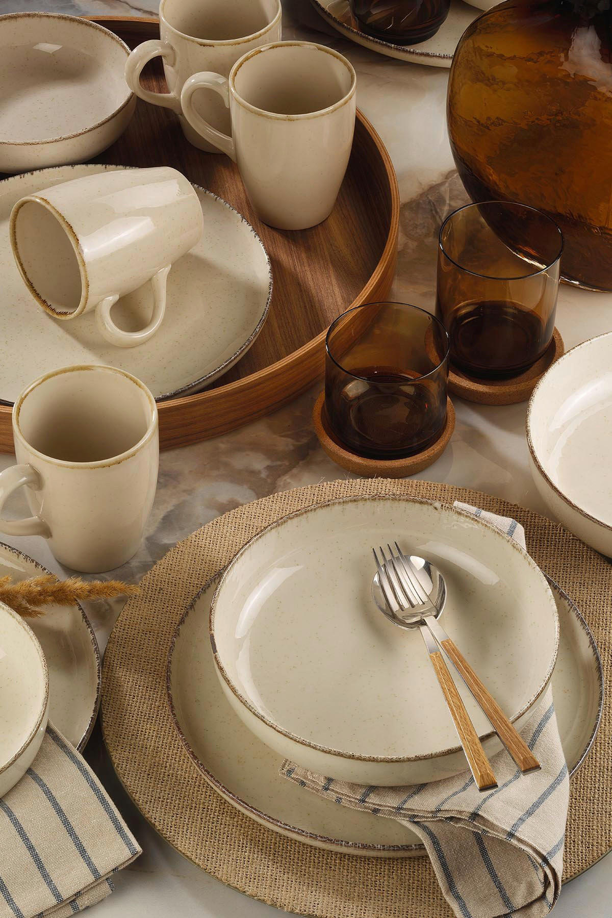 HermiaConcept Tafelservice Dirk creme Porzellan 16 tlg. Dirk - creme - HermiaConcept