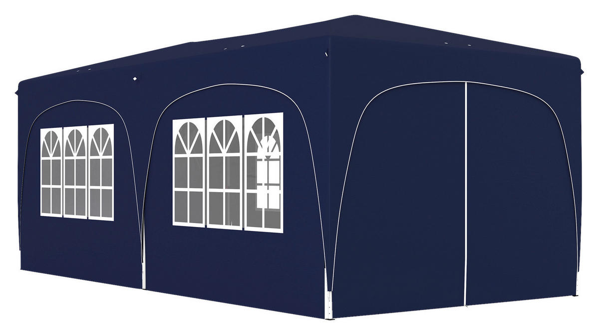 Outsunny Pavillon blau Polyester B/H/L: ca. 300x270x597 cm Pavillon - blau (597,00/300,00/270,00cm) - Outsunny
