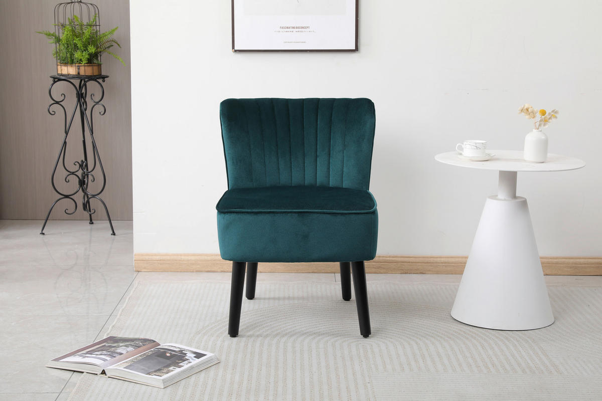 Sessel Emily grün Microfaser B/H/T: ca. 57x76x72 cm Emily - schwarz/grün (57,00/76,00/72,00cm)