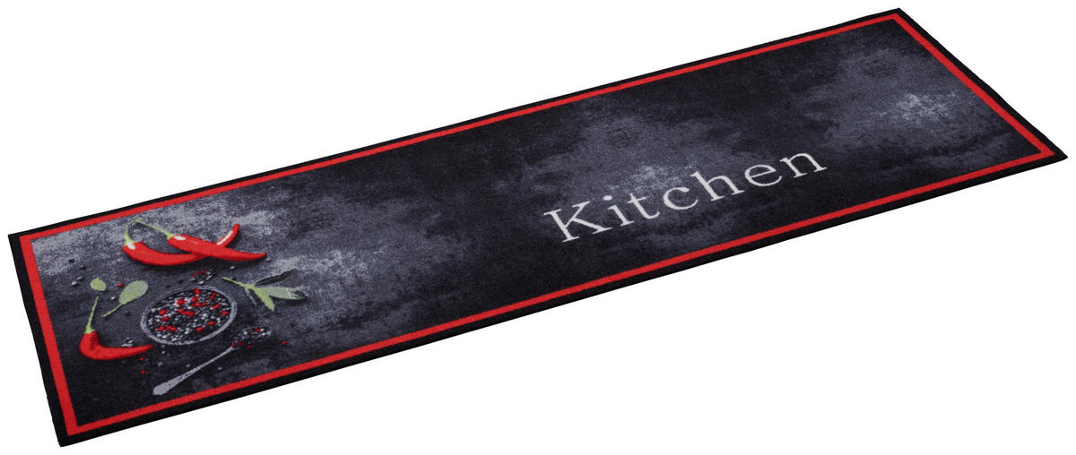 Küchenläufer Cook&Wash rot B/L: ca. 50x150 cm Cook&Wash - rot/schwarz (50,00/150,00cm)