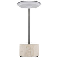 GLOBO Tischleuchte Tischleuchte-Laurena - sand/Chrom (16,50/16,50/31,50cm) - GLOBO