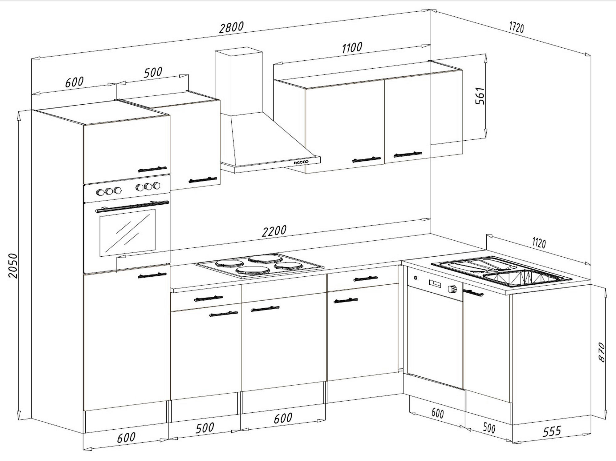 Respekta Winkelküche KBL280EYGS grau B/H/T: ca. 280x205x172 cm