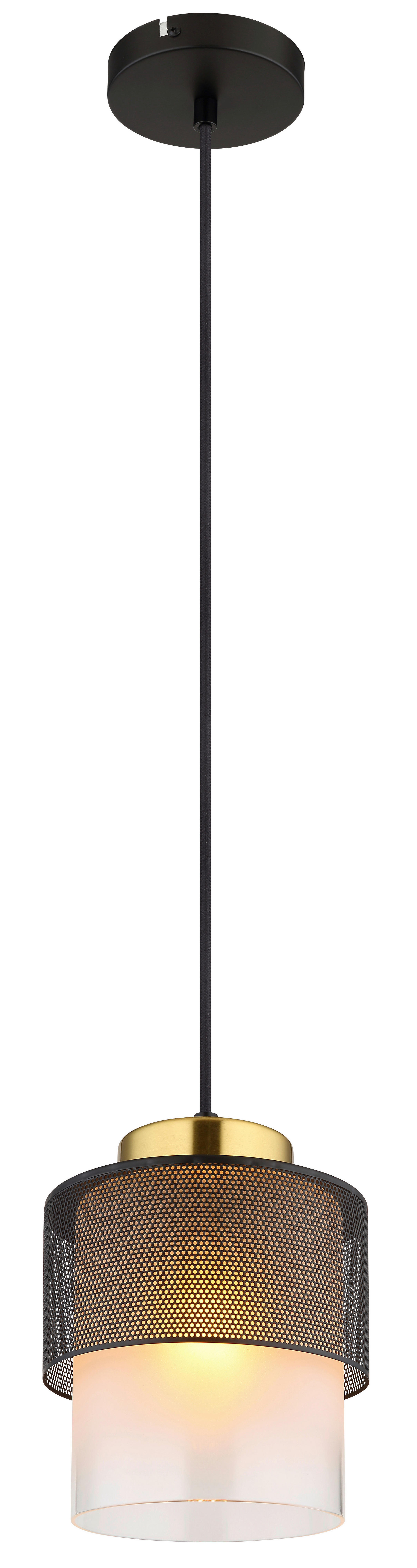 GLOBO Pendelleuchte klar schwarz Metall H/D: ca. 120x18 cm E27 1 Brennstellen OLGA - klar/schwarz (18,00/120,00cm) - GLOBO