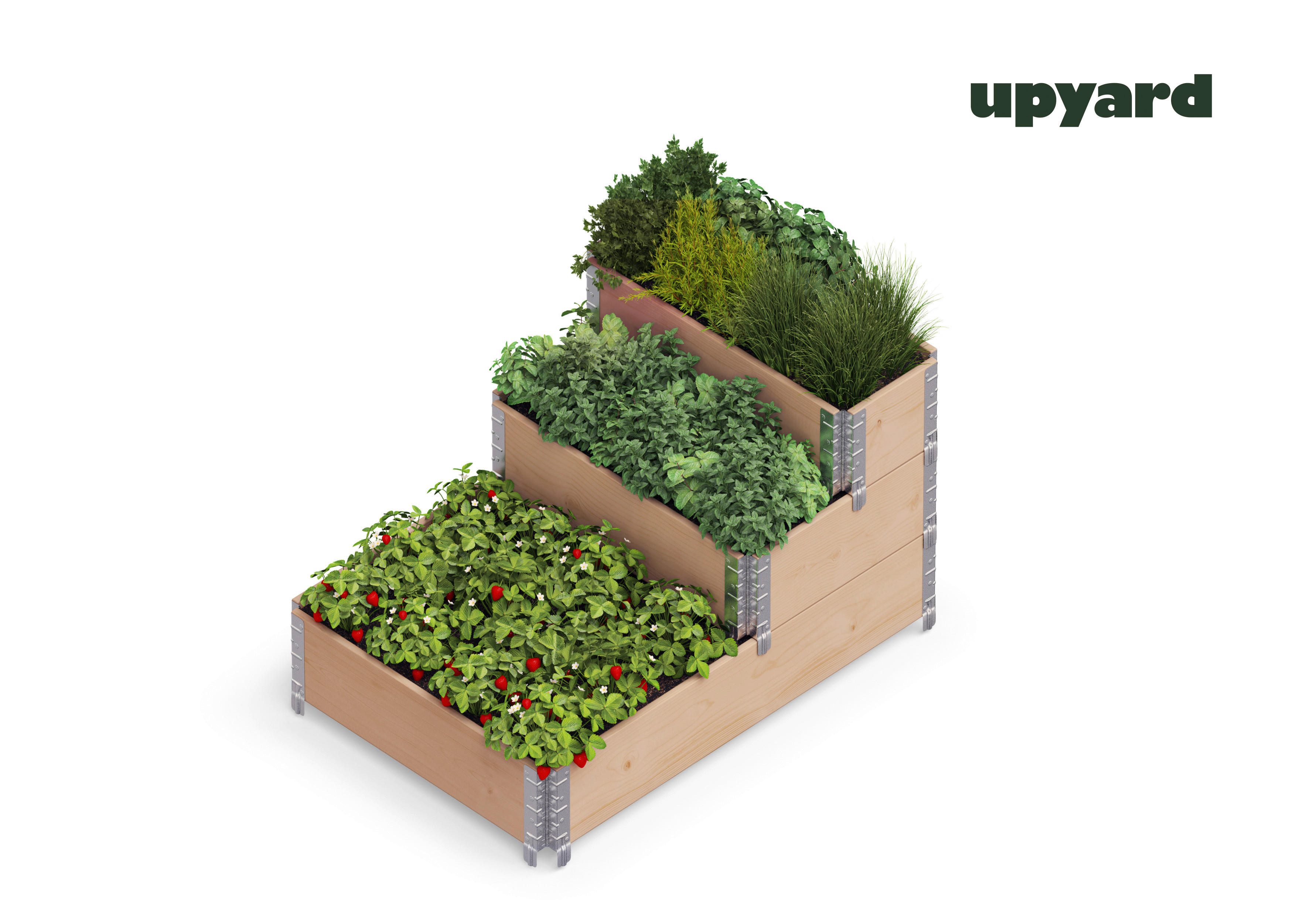 UPYARD Stufenbeet INDUSTRIAL braun Holz B/L: ca. 30x80 cm INDUSTRIAL - braun (30,00/80,00cm) - UPYARD