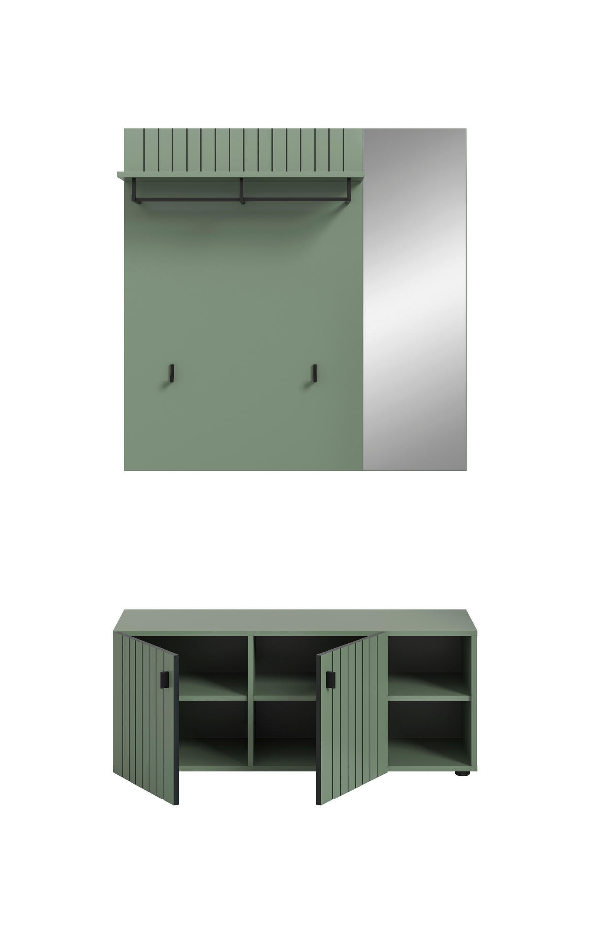 Garderobenset STATION grün B/H/T: ca. 106x192x37 cm STATION - grün (106,00/192,00/37,00cm) - xonox.home