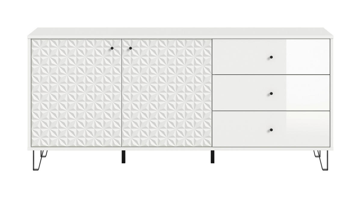Sideboard PRISMA weiß weiß Hochglanz B/H/T: ca. 170x76x40 cm PRISMA - weiß (170,00/76,00/40,00cm) - xonox.home