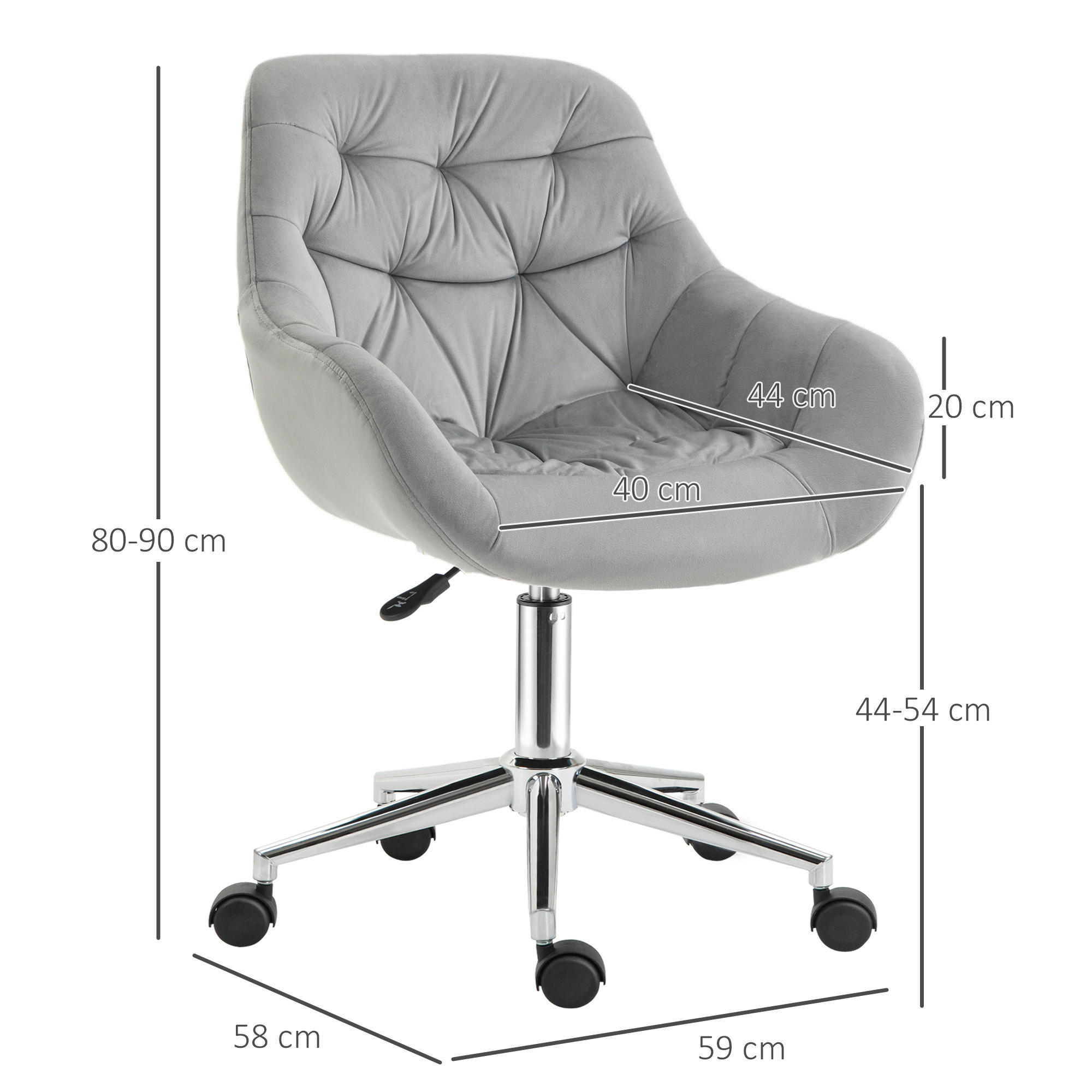 Chefsessel 921-480GY grau 921-480GY - grau (59,00/90,00/58,00cm) - Vinsetto