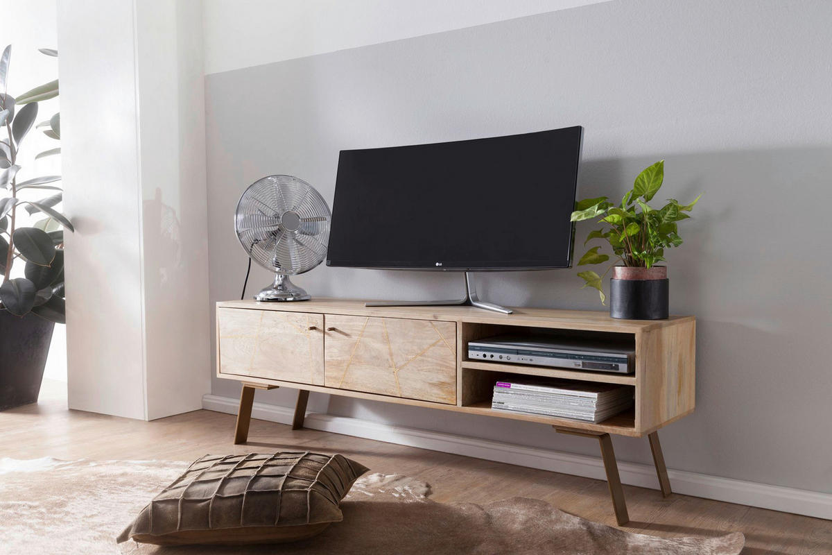 Lowboard natur B/H/T: ca. 145x47x35 cm Lowboard - natur (145,00/47,00/35,00cm) - Wohnling