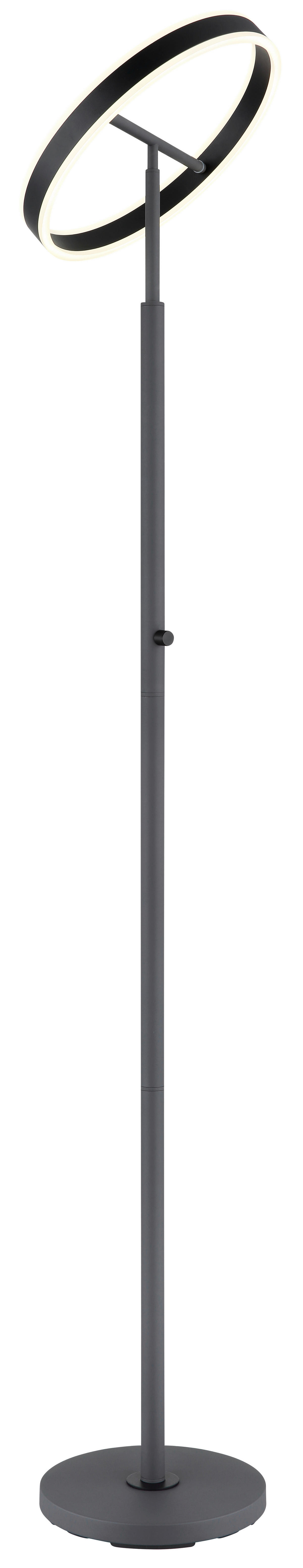 GLOBO Stehleuchte schwarz anthrazit Opal Metall Acryl Aluminium H/D: ca. 181x40 cm 1 Brennstellen EMANUEL - schwarz/Opal (40,00/181,00cm) - GLOBO
