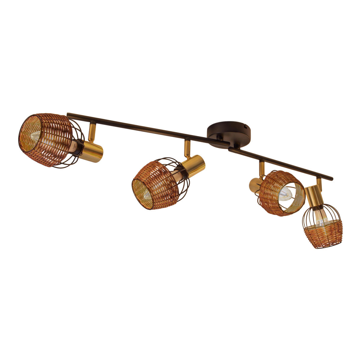Näve Leuchten Spotleuchte 1389022 braun Rattan Metall B/H/T: ca. 8,5x16x78 cm E14 4 Brennstellen Corbis - braun (8,50/16,00/78,00cm) - Näve Leuchten