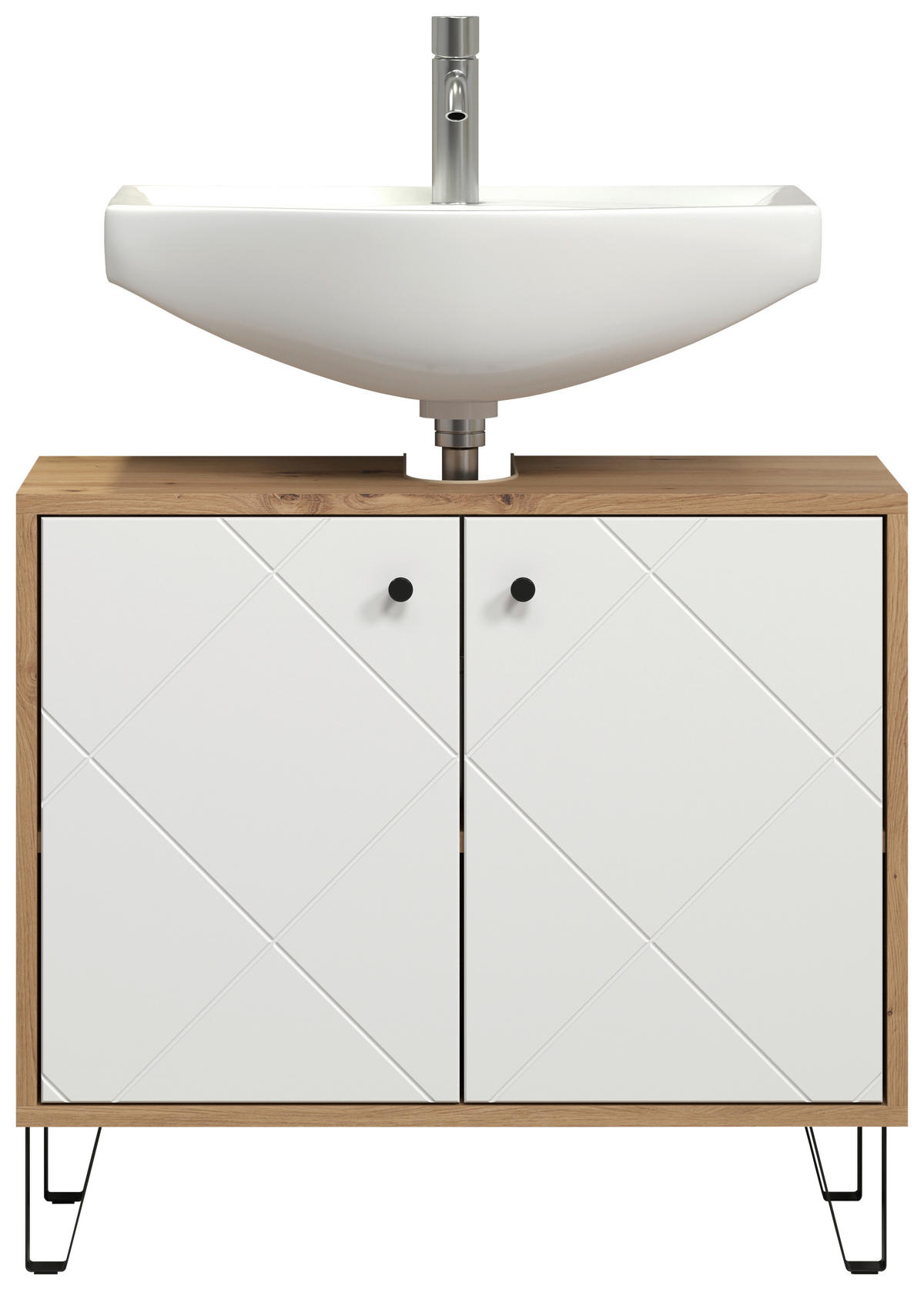 Waschbeckenunterschrank Touch Eiche Artisan Nachbildung weiß matt B/H/T: ca. 69x61x32 cm Touch - Eiche/weiß (69,00/61,00/32,00cm) - Trendteam