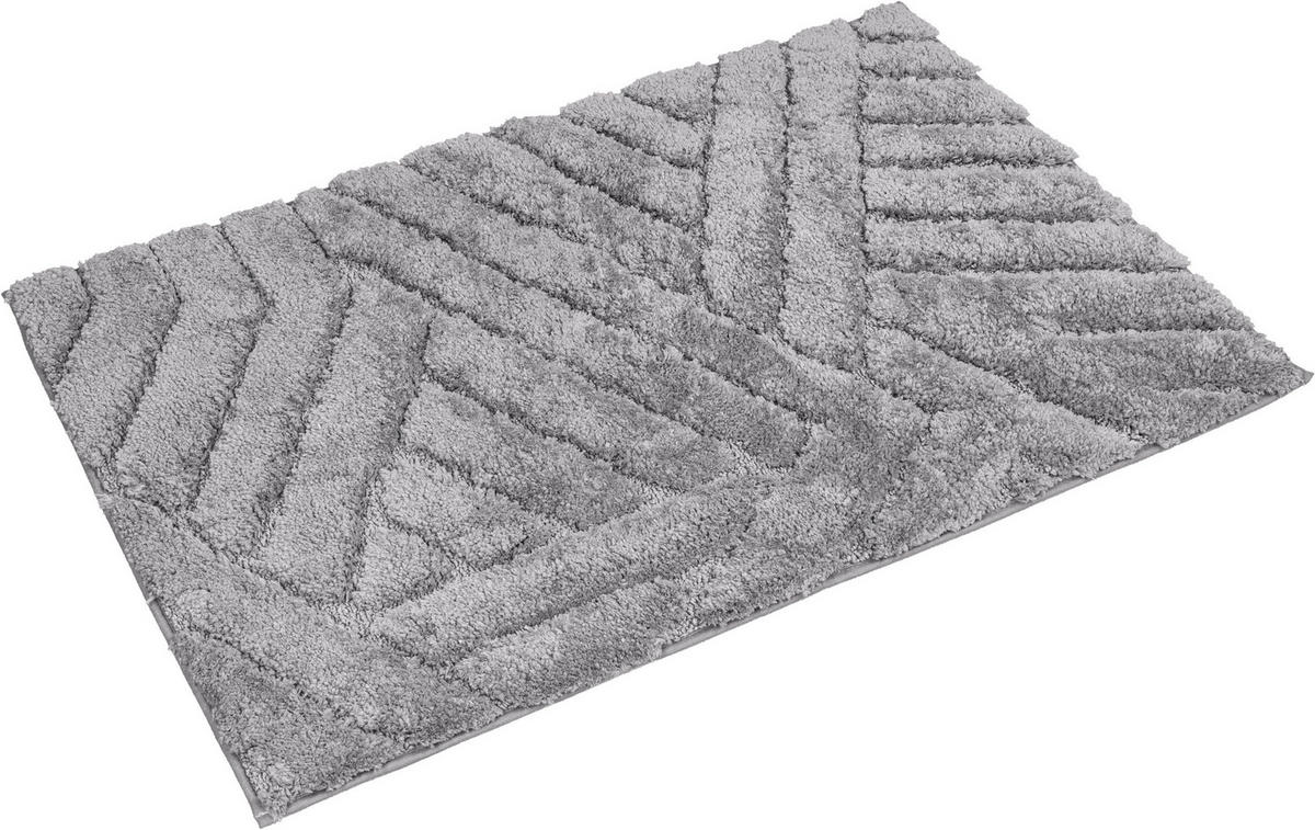 Badematte Badematte_Paul 60x90cm Streifen sil - silber (60,00/90,00cm) - Tuffi
