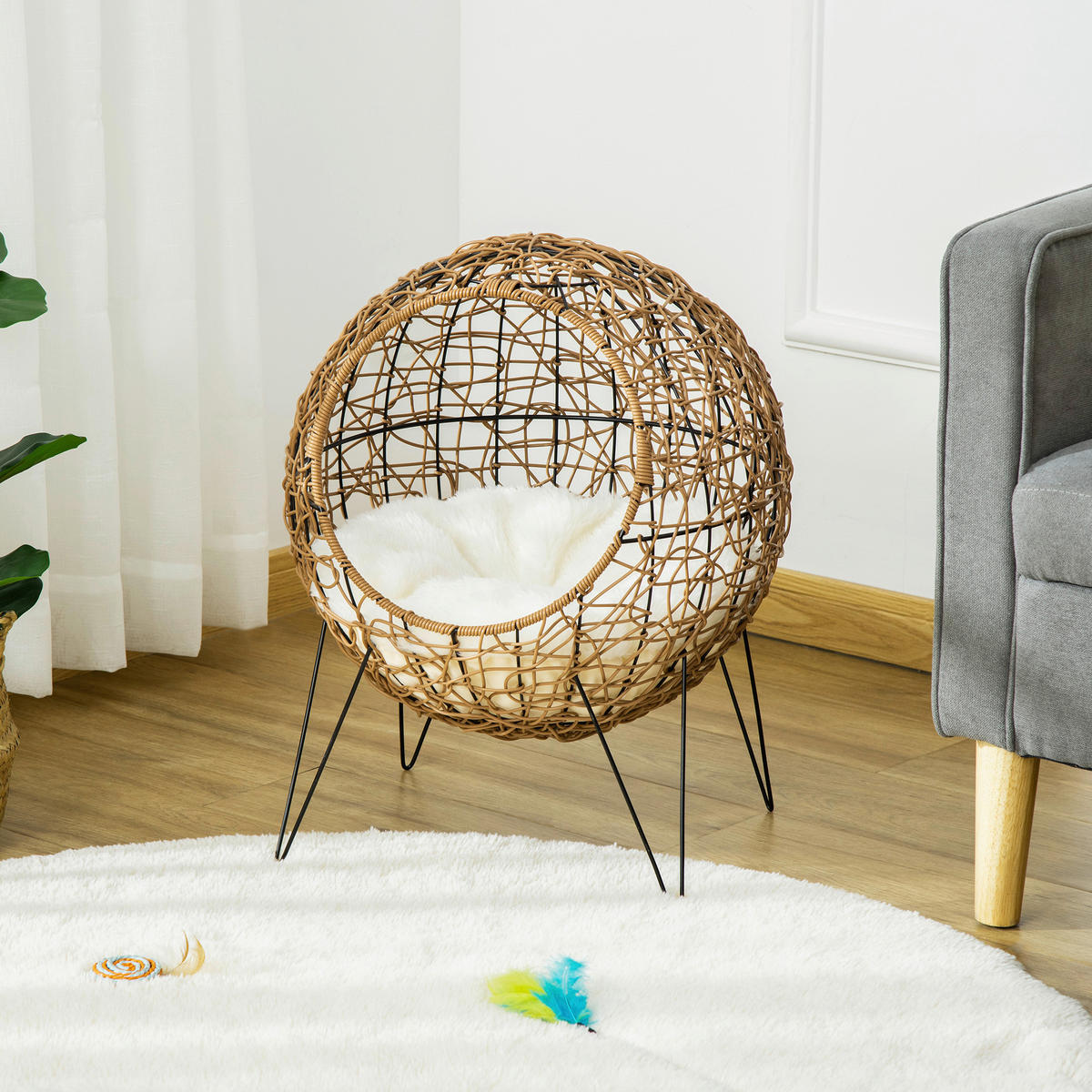 PawHut Katzenhaus natur Kunststoff B/H/L: ca. 45x57x45 cm Katzenhaus - natur (45,00/45,00/57,00cm) - PawHut