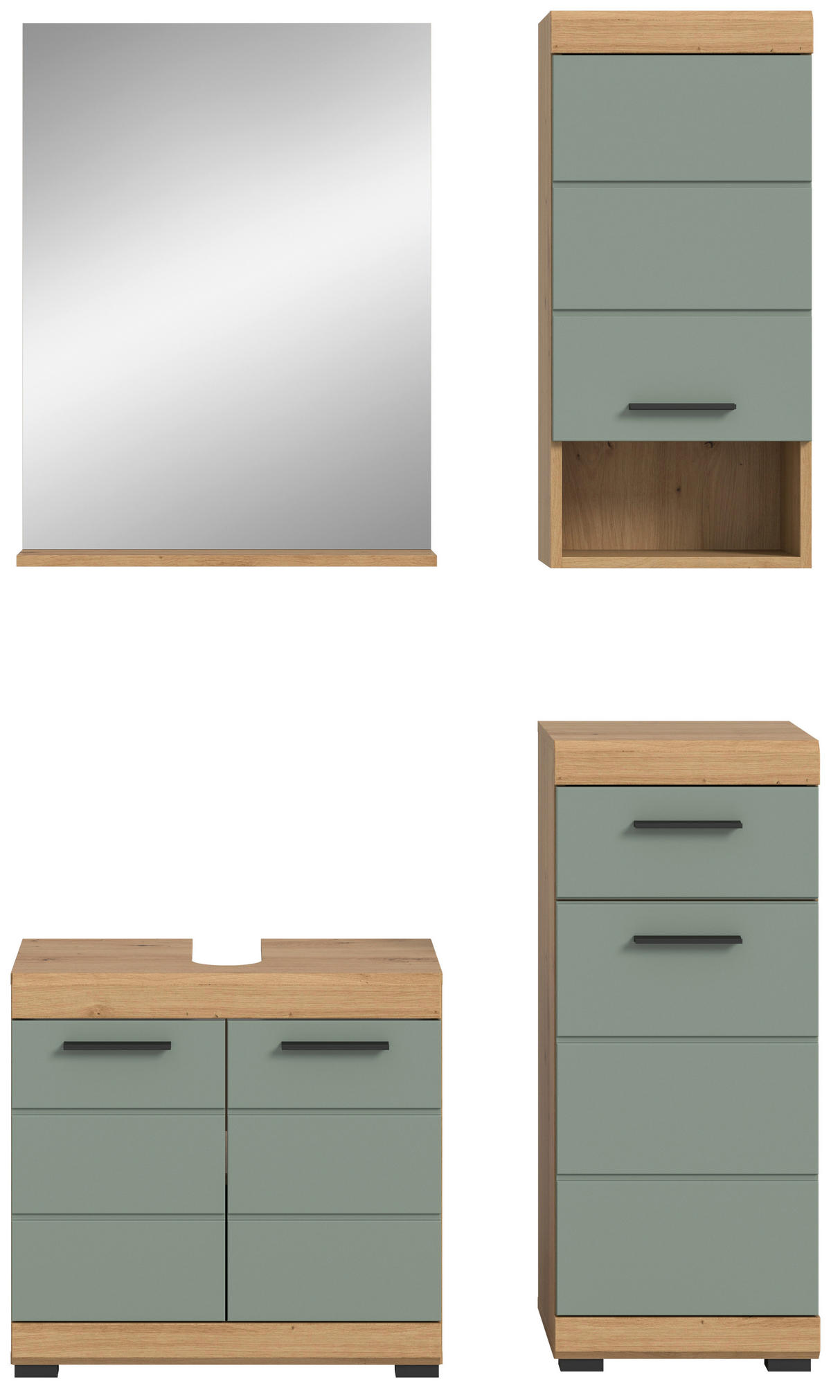Badezimmer-Set Scout Eiche Artisan Nachbildung salbei Nachbildung B/H/T: ca. 112x191x34 cm Scout - Eiche/salbei (112,00/191,00/34,00cm) - xonox.home