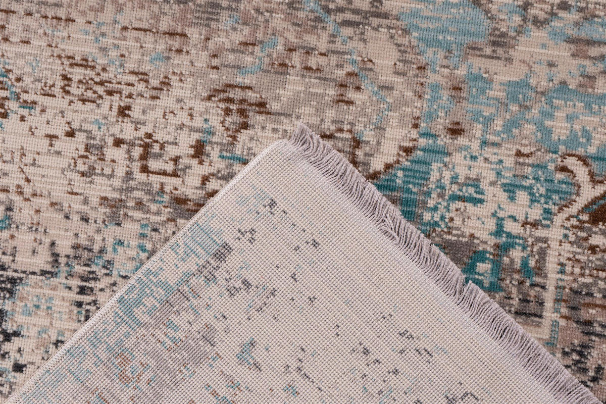 me gusta Kurzflorteppich Anouk 325 hellblau B/H/L: ca. 80x0,35x150 cm Anouk 325 - hellblau/taupe (150,00/80,00/0,35cm) - me gusta