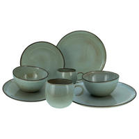 CreaTable Kombiservice Stone Grey grau Steinzeug 8 tlg. Stone Grey - grau - CreaTable