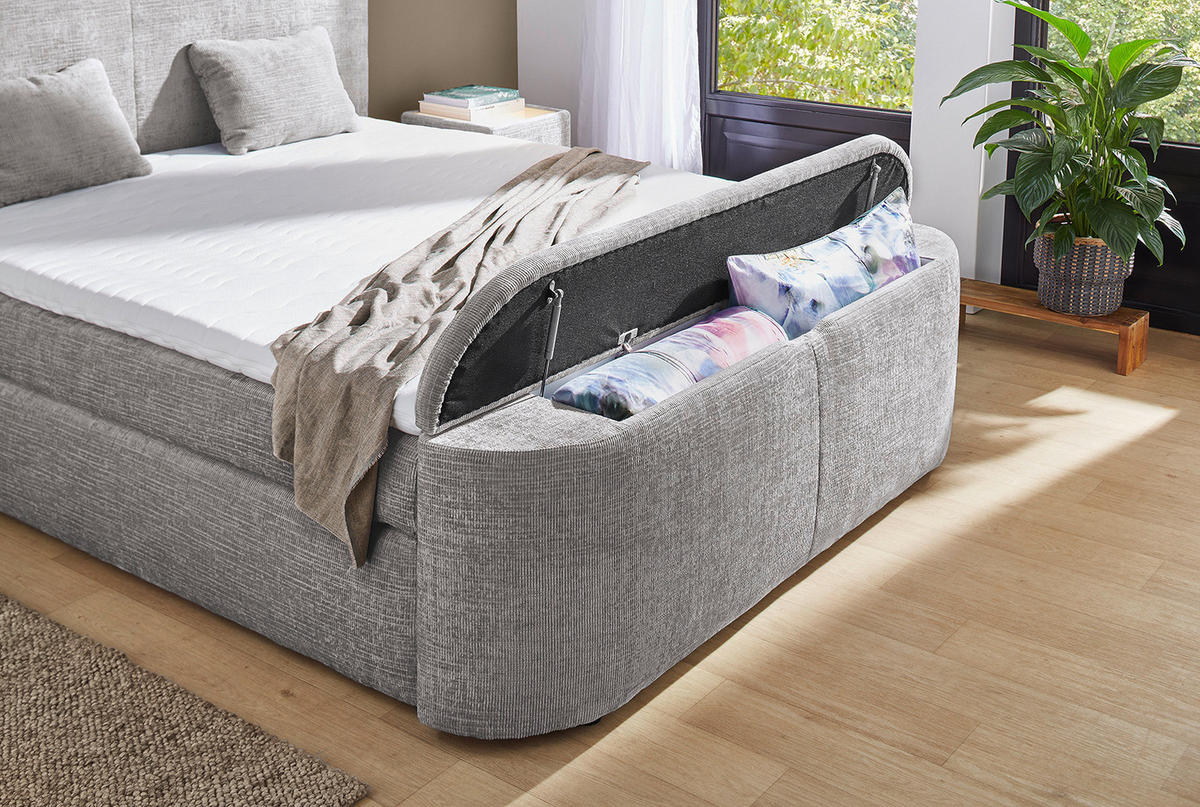 Boxspringbett  hellgrau Liegefläche B/L: ca. 180x200 cm Pia_Mix_Boxspringbett - hellgrau (199,00/130,00/241,00cm)