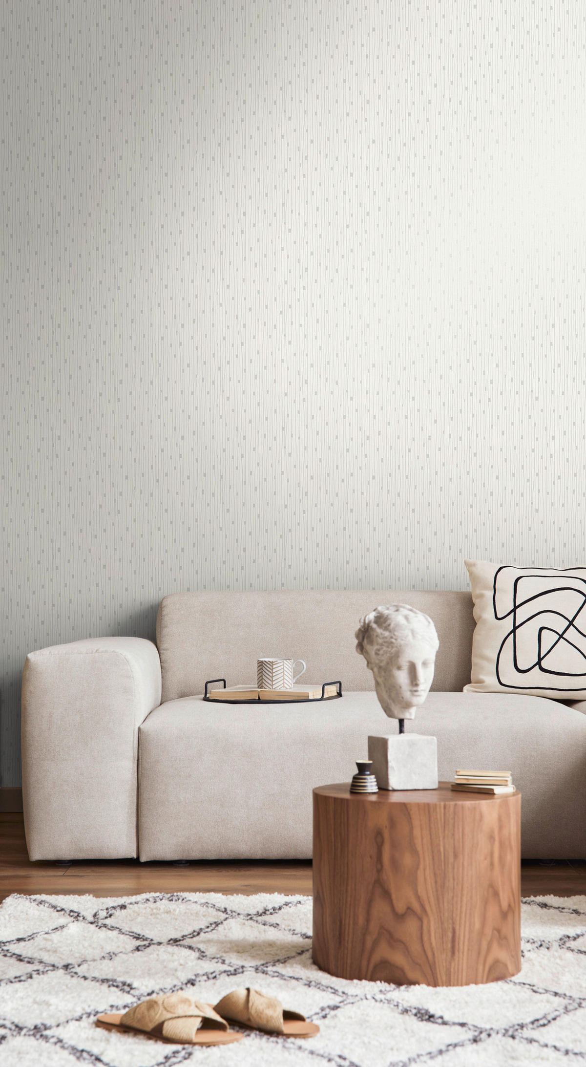 A.S.Creation Vliestapete creme grau silber B/H/D: ca. 53x1005x8,2 cm Vliestapete - creme/silber (8,20/1005,00cm) - A.S.Creation