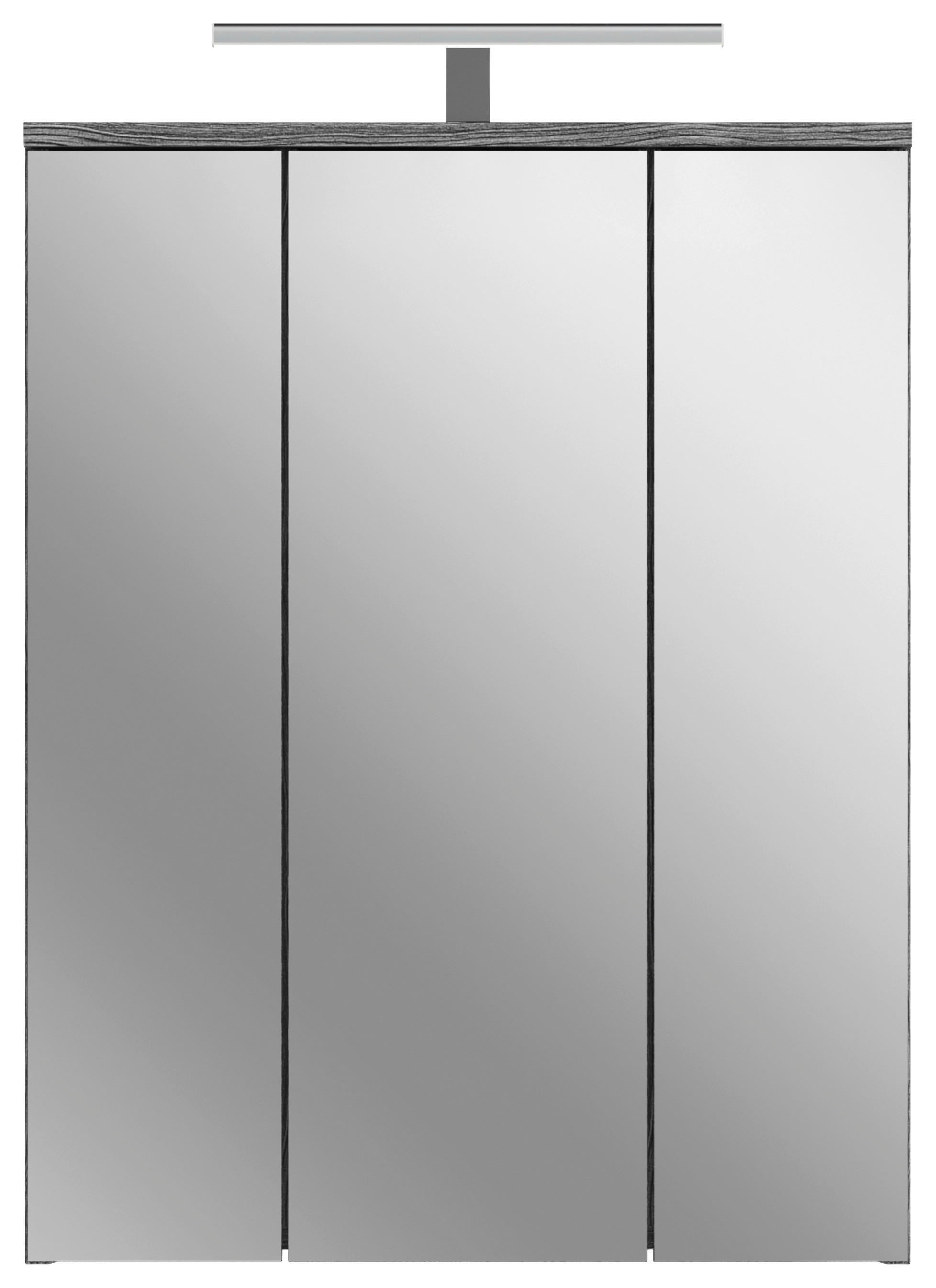 Spiegelschrank BLAKE Rauchsilber Nachbildung weiß Hochglanz B/H/T: ca. 64x77x21 cm BLAKE - weiß (64,00/77,00/21,00cm) - xonox.home