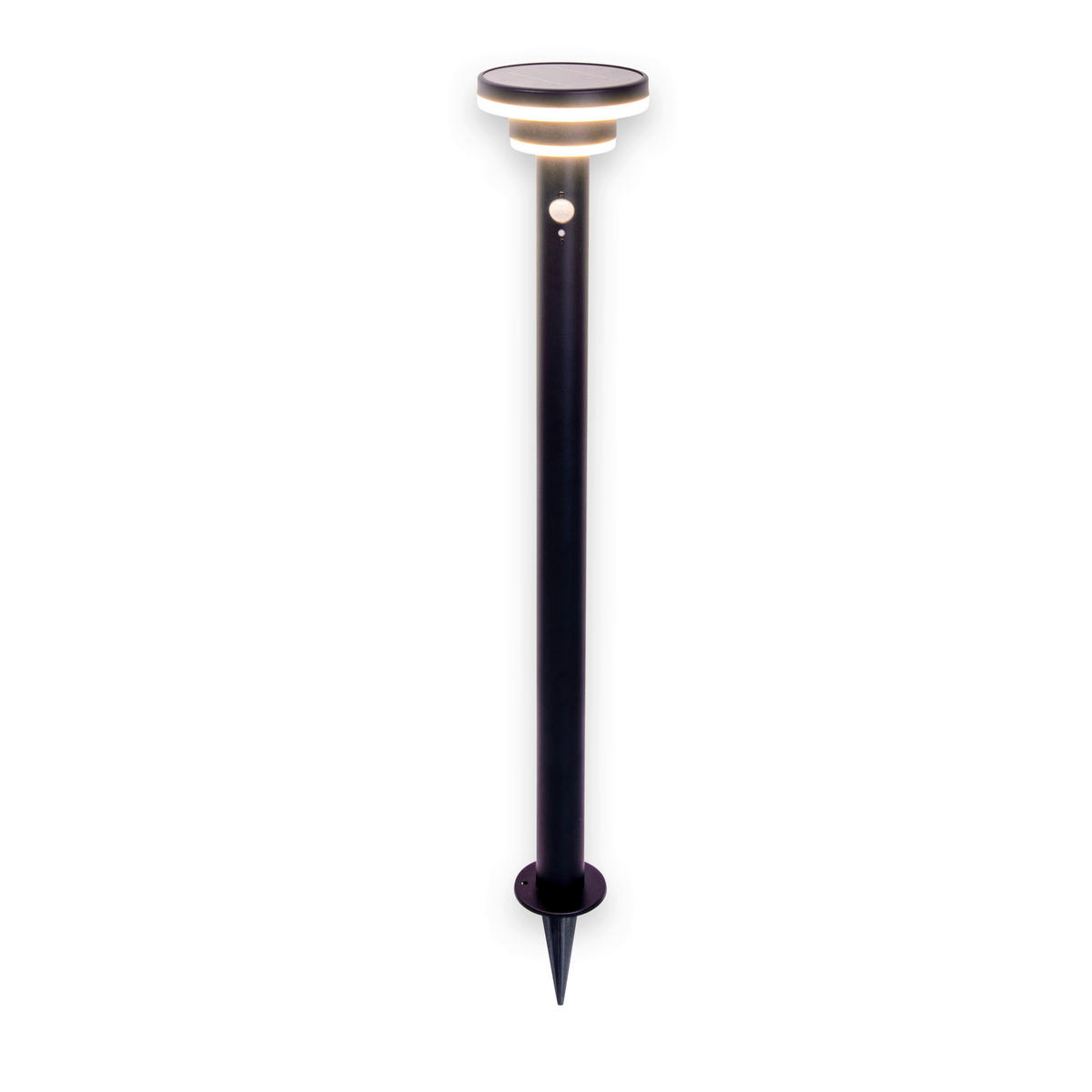 LED-Solarleuchte 2071522 schwarz Kunststoff Metall H/D: ca. 86x16 cm LED Solarleuchte NORA mit LED - schwarz (16,00/86,00cm) - Näve Leuchten