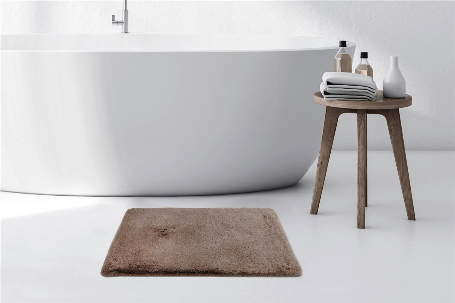 Kayoom Hochflorteppich Badematte Rabbit 225 sand B/H/L: ca. 40x3,5x60 cm Badematte Rabbit 225 - sand (60,00/40,00/3,50cm) - Kayoom