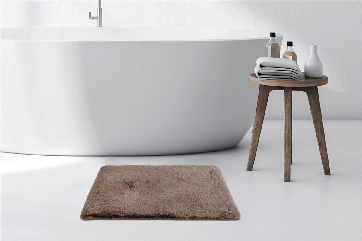 Kayoom Hochflorteppich Badematte Rabbit 225 sand B/H/L: ca. 40x3,5x60 cm Badematte Rabbit 225 - sand (60,00/40,00/3,50cm) - Kayoom