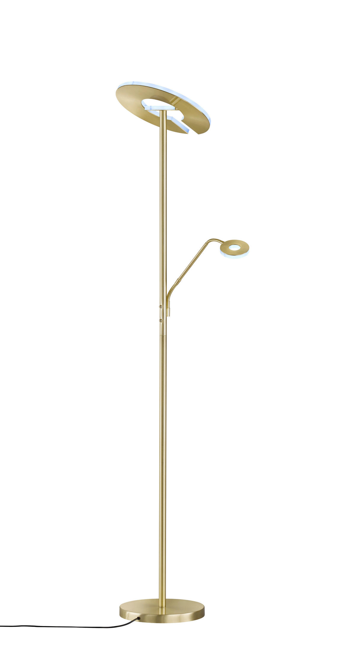 Fischer & Honsel LED-Stehleuchte 40316 messing weiß Glas Metall B/H/T: ca. 35x180x50 cm 1 Brennstellen Dent - messing/weiß (35,00/180,00/50,00cm) - Fischer & Honsel