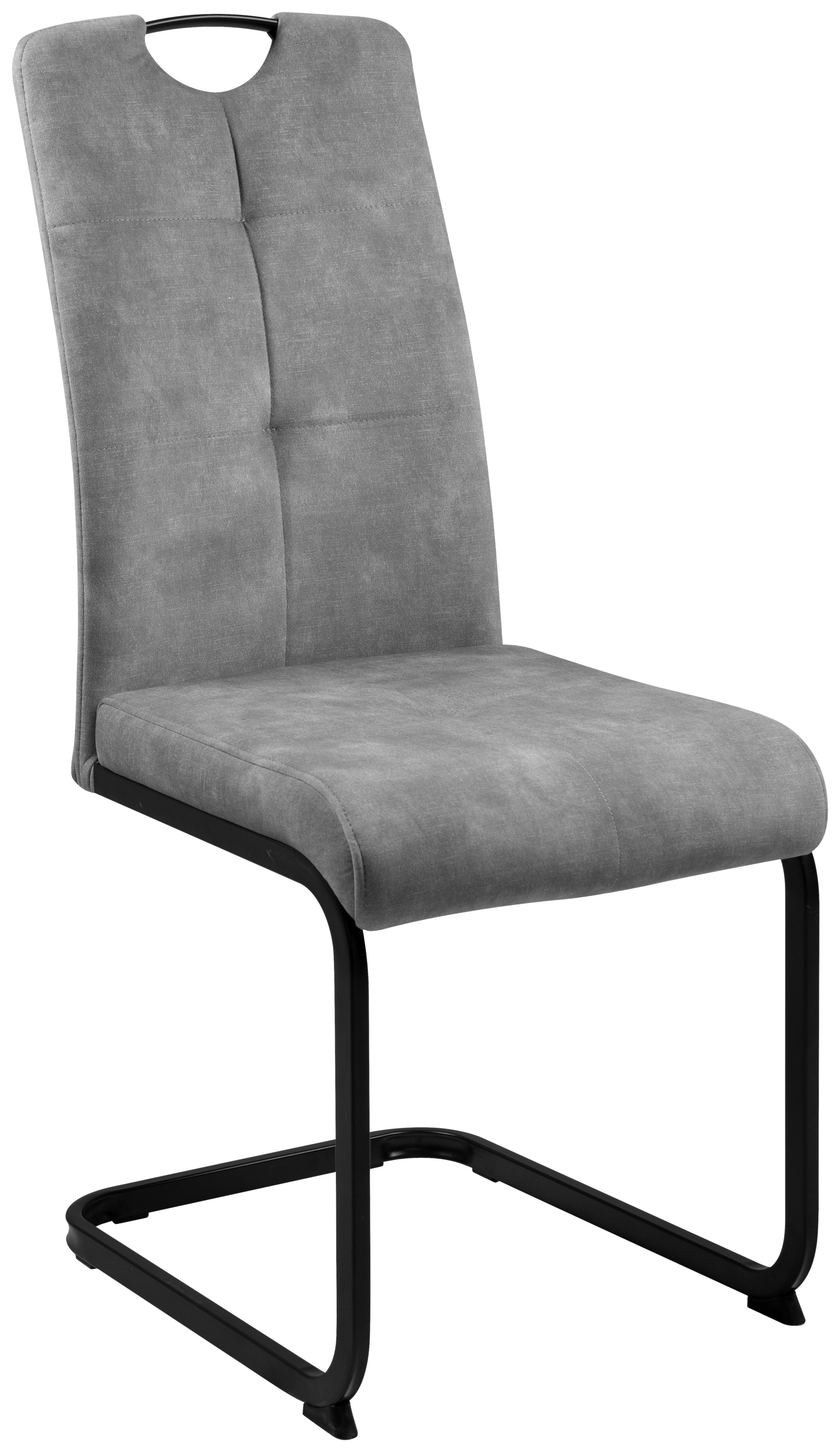 Schwingstuhl Zora hellgrau Microfaser B/H/T: ca. 42x100x61 cm Zora - hellgrau/schwarz (42,00/100,00/61,00cm)