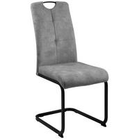 Schwingstuhl Zora hellgrau Microfaser B/H/T: ca. 42x100x61 cm Zora - hellgrau/schwarz (42,00/100,00/61,00cm)