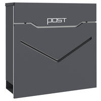 HOMCOM Briefkasten dunkelgrau B/H/L: ca. 10,5x37x37 cm Briefkasten - dunkelgrau (37,00/10,50/37,00cm) - HOMCOM