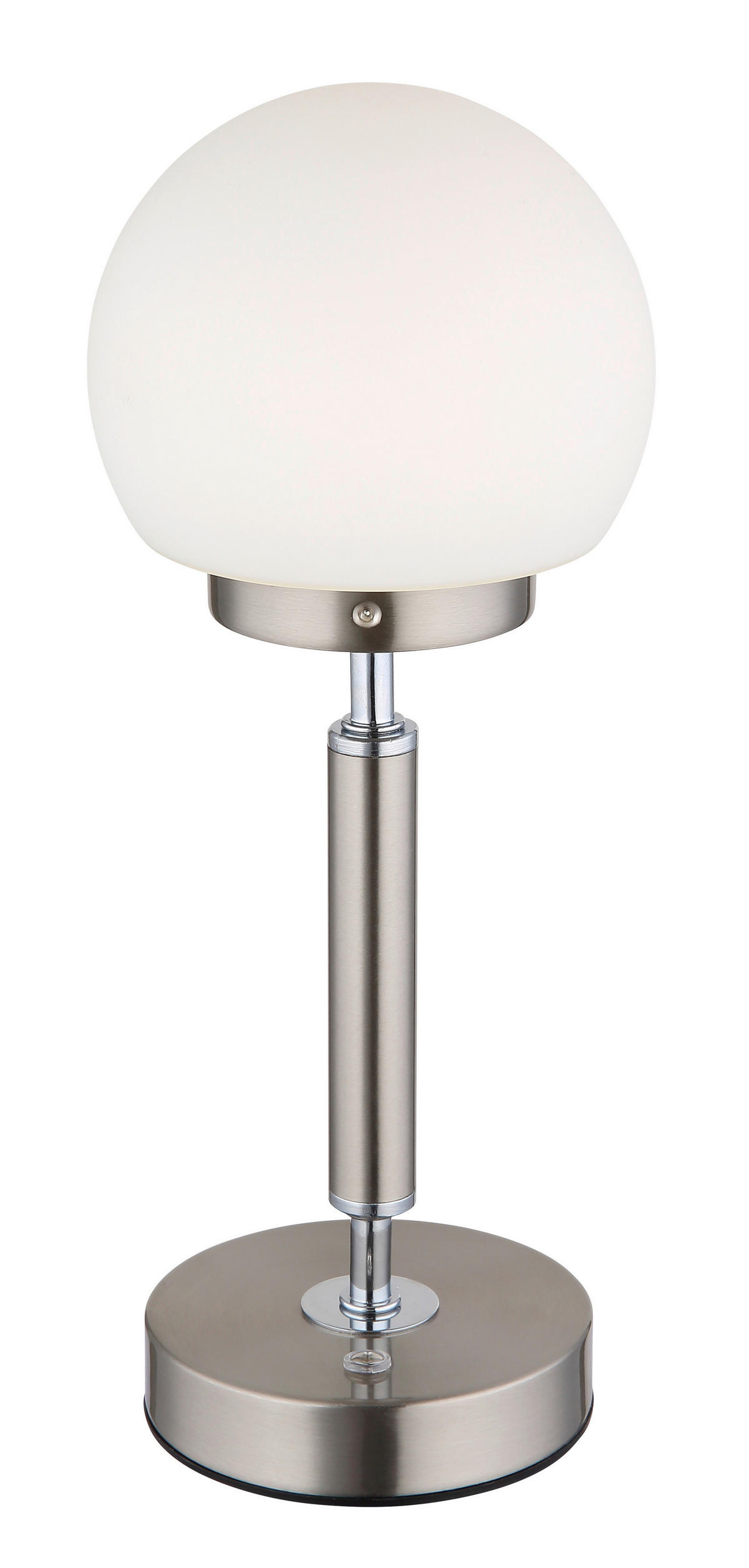 GLOBO LED-Tischleuchte Opal nickel matt Kunststoff Metall Glas H/D: ca. 28,5x11,5 cm 1 Brennstellen HAKU - nickel matt/Opal (11,50/28,50cm) - GLOBO