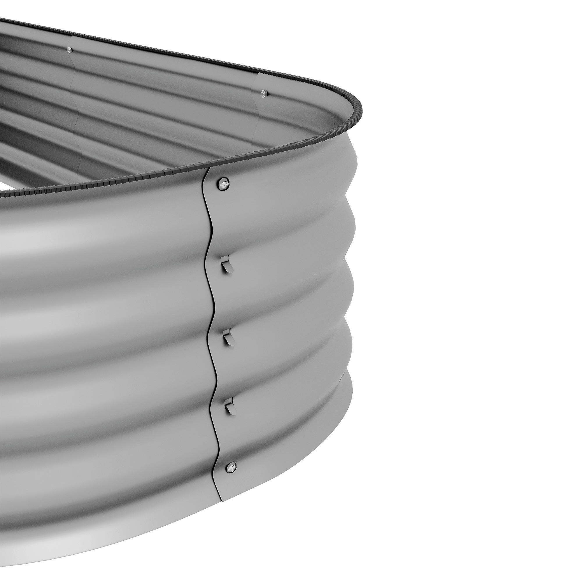 Outsunny Hochbeet silber Metall B/H/L: ca. 62x30x150 cm Hochbeet - silber (150,00/62,00/30,00cm) - Outsunny