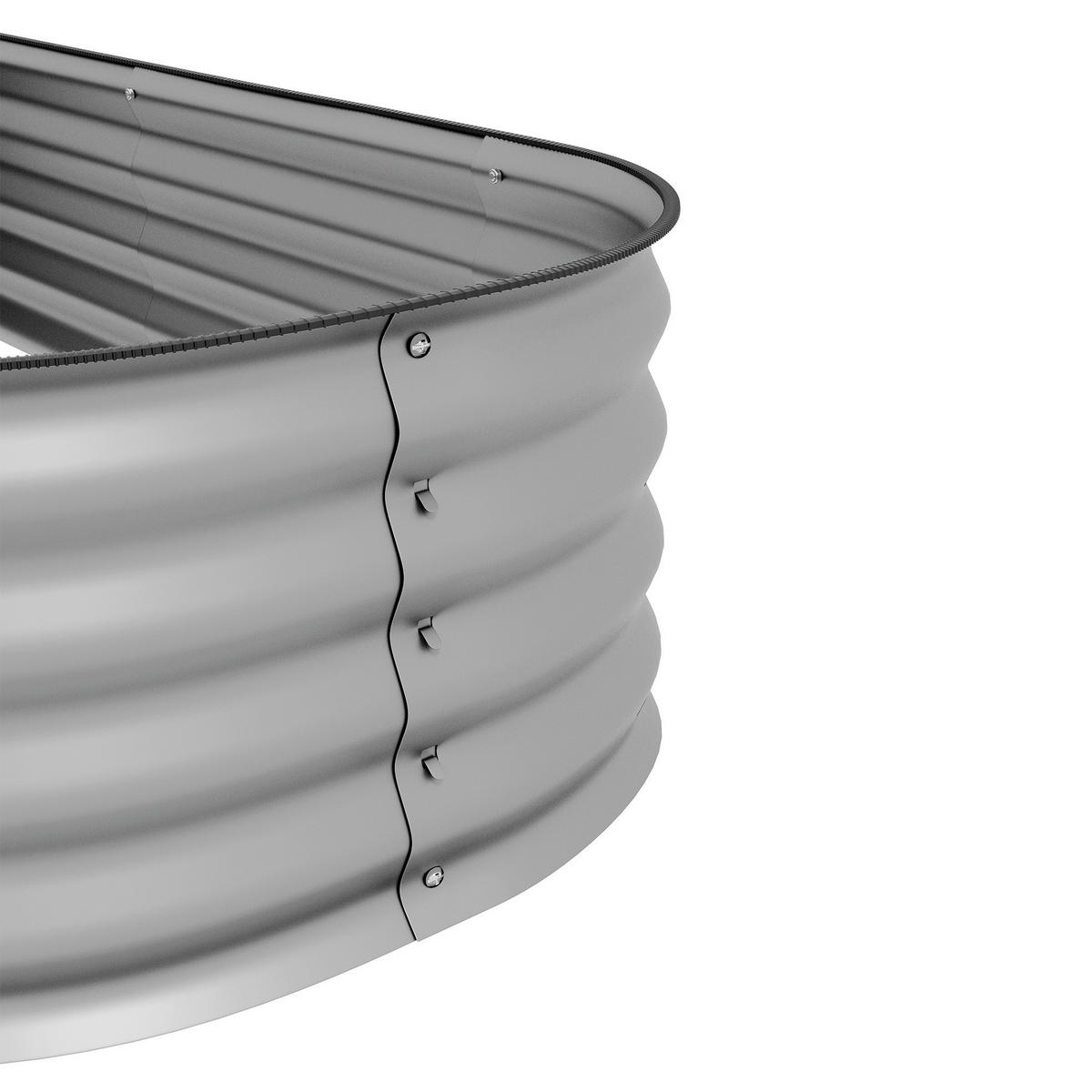 Outsunny Hochbeet silber Metall B/H/L: ca. 62x30x150 cm Hochbeet - silber (150,00/62,00/30,00cm) - Outsunny