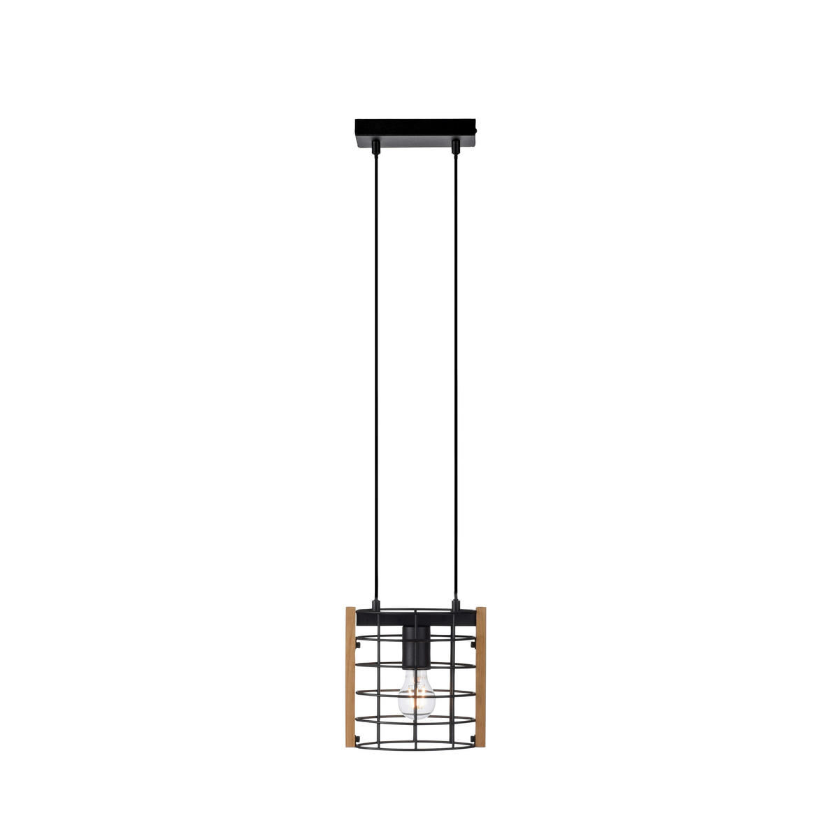 Just Light Pendelleuchte DRAIN 15251-18 kiefer schwarz Metall Holz B/H/T: ca. 21x150x12 cm E27 1 Brennstellen DRAIN - kiefer/schwarz (21,00/150,00/12,00cm) - Just Light