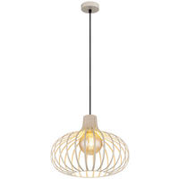 GLOBO Pendelleuchte MATEO 33370119 schwarz creme sand Metall H/D: ca. 150x40 cm E27 1 Brennstellen MATEO - sand/creme (40,00/150,00cm) - GLOBO