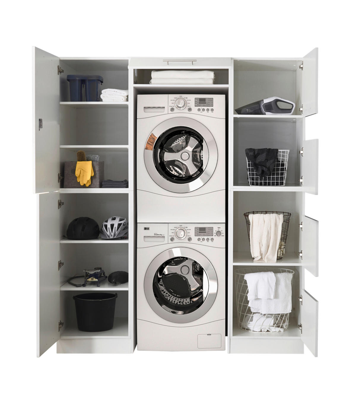 Respekta Hauswirtschaftsraum-Set Clara weiß matt B/H/T: ca. 167,4x200x67,6 cm Clara - weiß (167,40/200,00/67,60cm) - Respekta