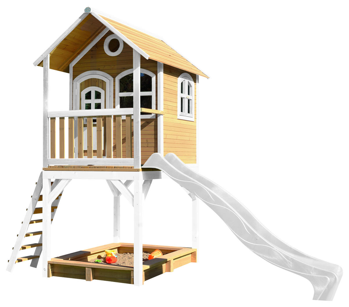AXI Spielhaus Sarah braun B/H/L: ca. 370x291x191 cm Sarah - braun/weiß (191,00/370,00/291,00cm) - AXI