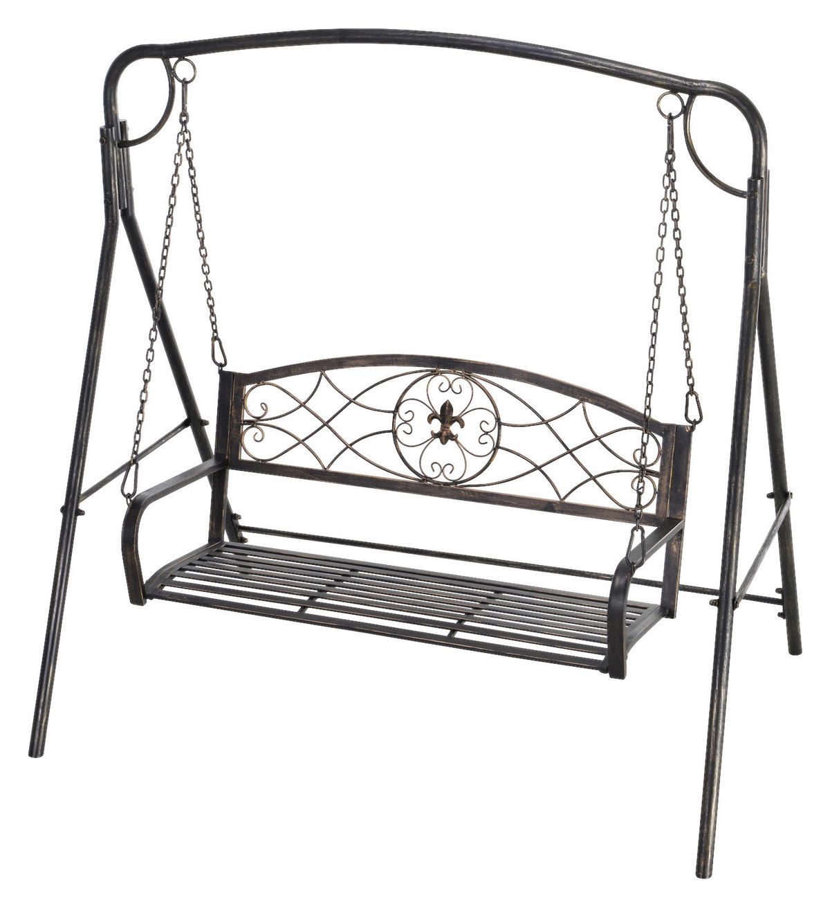 Outsunny Gartenschaukel bronze Metall B/H/L: ca. 123x175x167 cm Gartenschaukel - bronze (167,00/123,00/175,00cm) - Outsunny