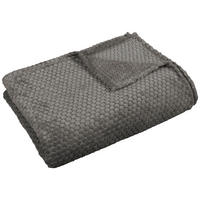 Wohndecke Flanell Flanelldecke Kreise anthrazit - anthrazit (140,00/200,00cm)